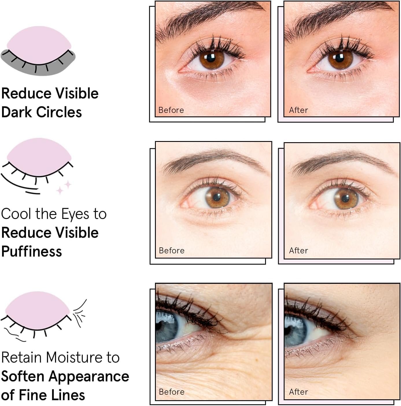 grace & stella Trio Under Eye Gel Patches Birthday Gifts for Women (12 Pairs, 3 Colours) - Pamper Gifts for Women - Gifts for Her for Dark Circles & Puffy Eyes - Vegan & Cruelty Free Gifts for Mum - Image 7