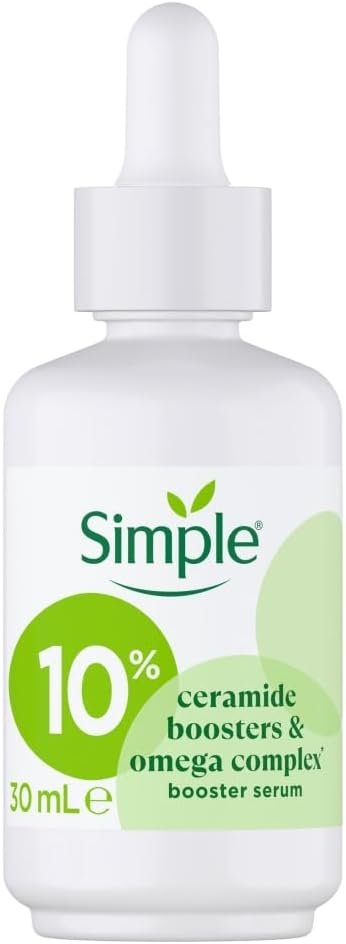 Simple 10% Ceramide Boosters & Omega Complex* Facial Serum Skin Care Product Suitable For All Skin Types For Restored and Nourished Skin 30 ml