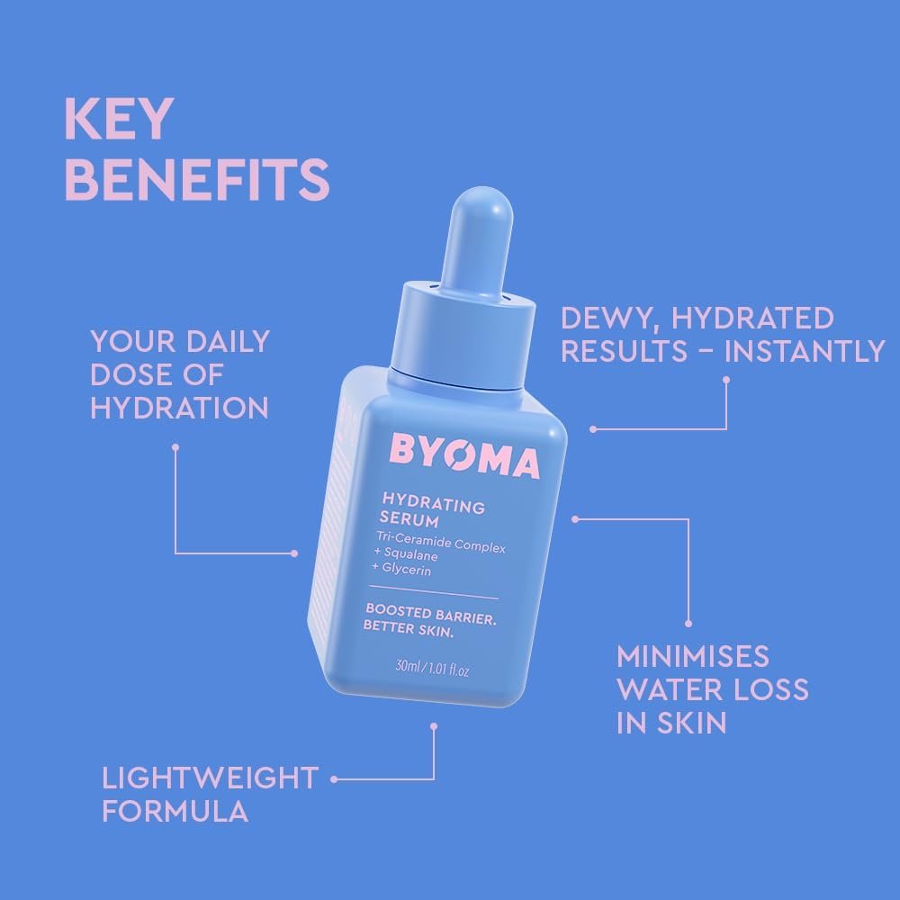 BYOMA Hydrating Serum (30ml) Moisturising Face Serum with Squalane and Ceramides for Glowing, Dewy Skin - Deep Hydration and Barrier Support - Image 3