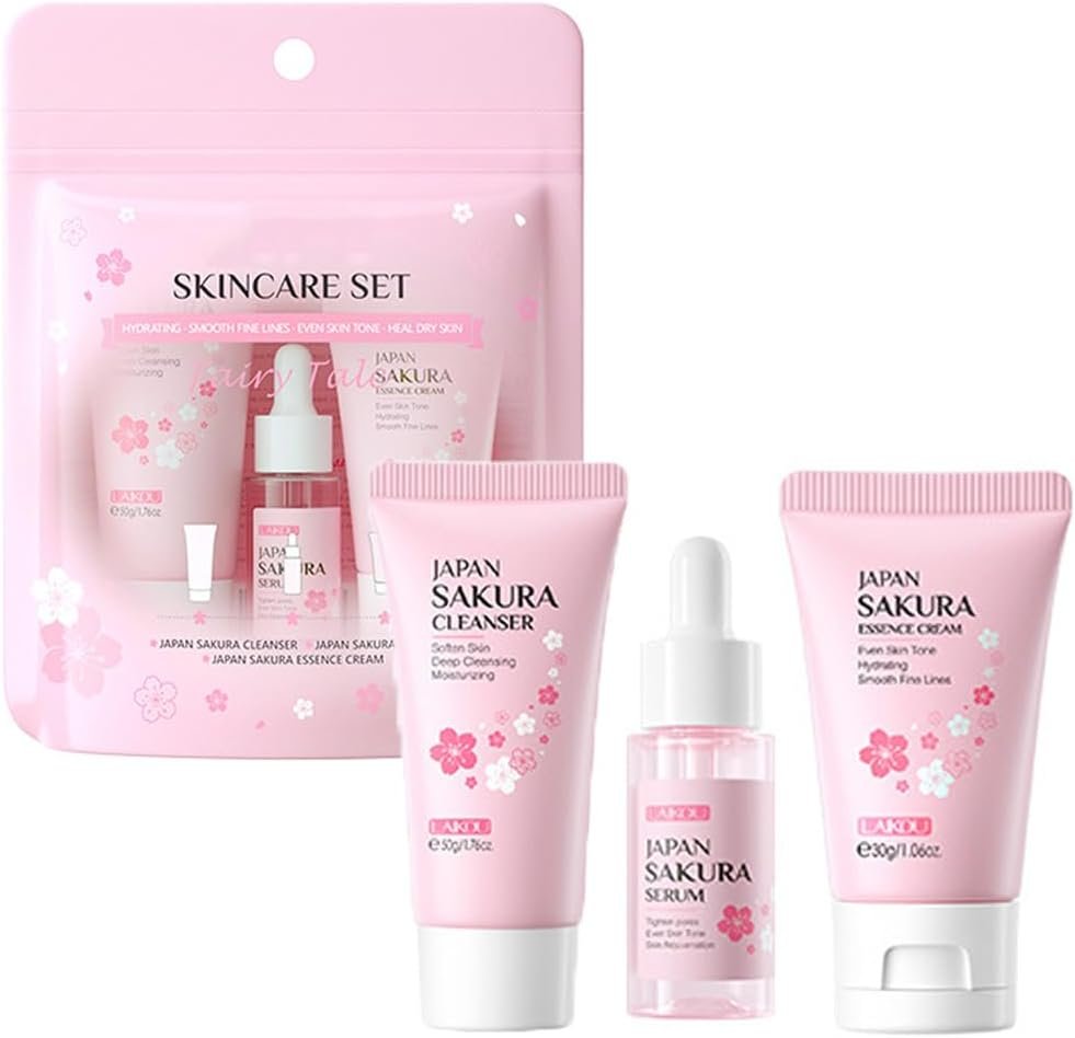 Skincare Gift Set for Teenage Girls - Skin Care Set Includes Cleanser,Serum,Essence Serum - Skin Daily Facial Care Beauty Products For Women (SetA-3Pcs)