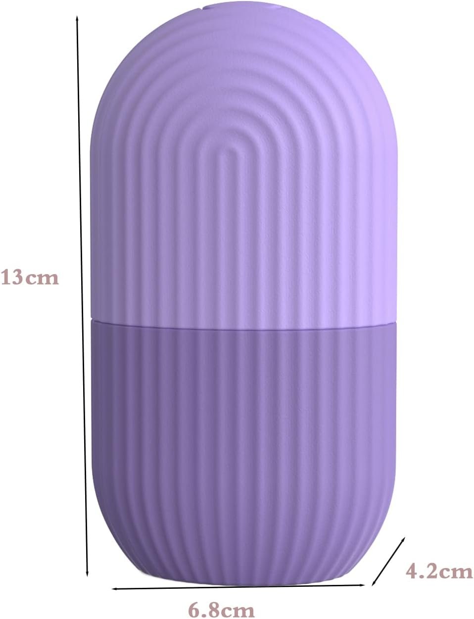 Joyeee Ice Face Roller, Reusable Silicone Mold Face Massage Eye Facial Beauty Skin Care Tools Apply Ice for Shrink Pores Anti Wrinkle Reduce Puffiness Improve Skin Elasticity, Striped, Purple - Image 2