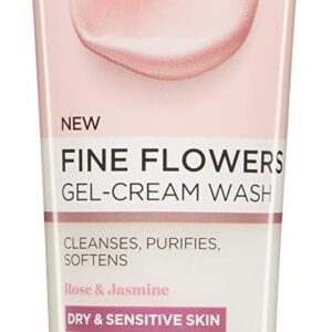 L’Oréal Paris Fine Flowers Gel Cream Wash, Cleanses, Purifies and Softens Skin, Suitable for Dry & Sensitive Skin, Rose and Jasmine, 150ml