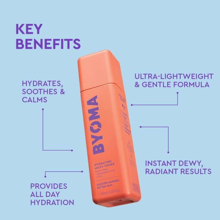 BYOMA Hydrating Milky Toner (150ml) for Dry Skin, Ultra Hydrating Toner for Face - Soothes Skin, Locks in Moisture, Reduces Redness - Barrier Repair, Vegan - Image 3