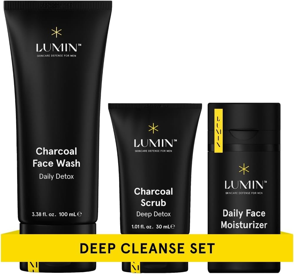 Lumin - Smooth Operator Detox Trio - Mens Skin Care Kit, Mens Face Care Kit for Men, Skincare Kit for Men, Skin Care for Men Gift Set, Face Skin Care for Men, Mens Facial Care