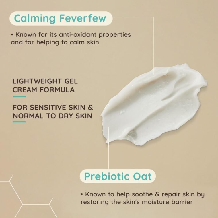 Aveeno Face Calm+Restore Oat Gel Moisturiser (1x 50ml), Face Moisturiser to Instantly Soothe and Replenish the Skin's Moisture Barrier, Intensely Nourishing Day Cream, Tested on Sensitive Skin - Image 7