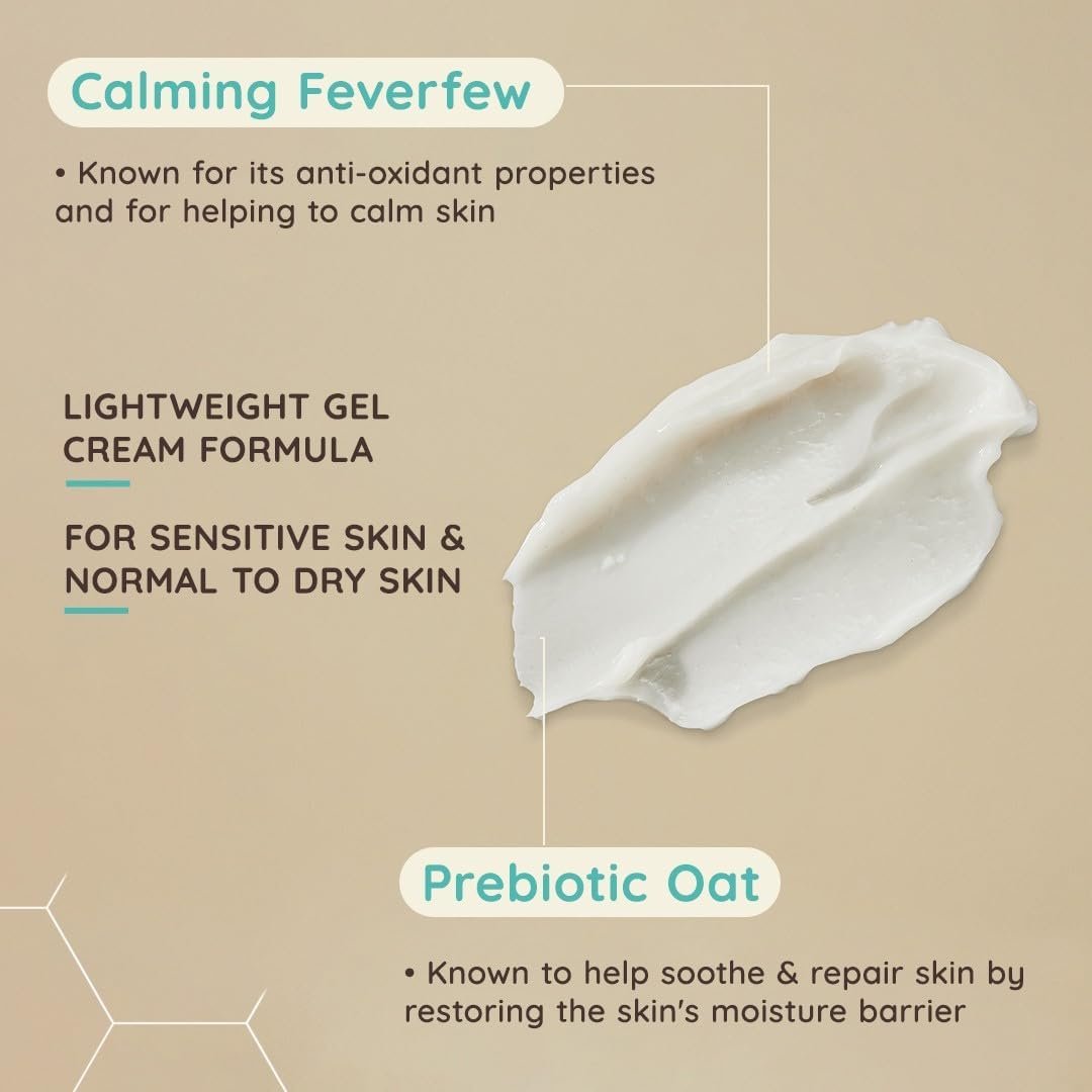 Aveeno Face Calm+Restore Oat Gel Moisturiser (1x 50ml), Face Moisturiser to Instantly Soothe and Replenish the Skin's Moisture Barrier, Intensely Nourishing Day Cream, Tested on Sensitive Skin - Image 7