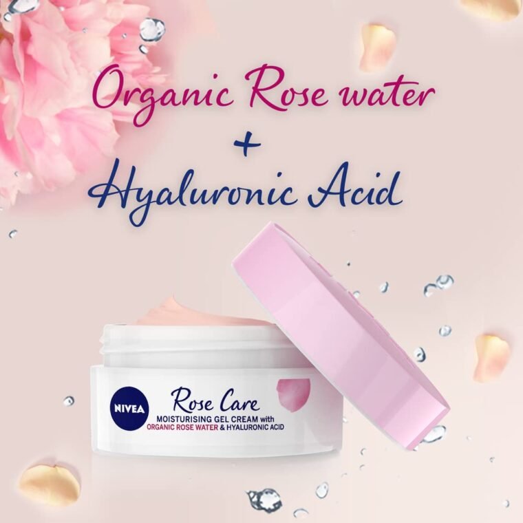NIVEA Soft Rose 24h Day Cream (50 ml), Face Care with Rose Water and Hyaluron, Light Gel Face Cream for Smooth Delicate Skin, Moisturising Cream - Image 3