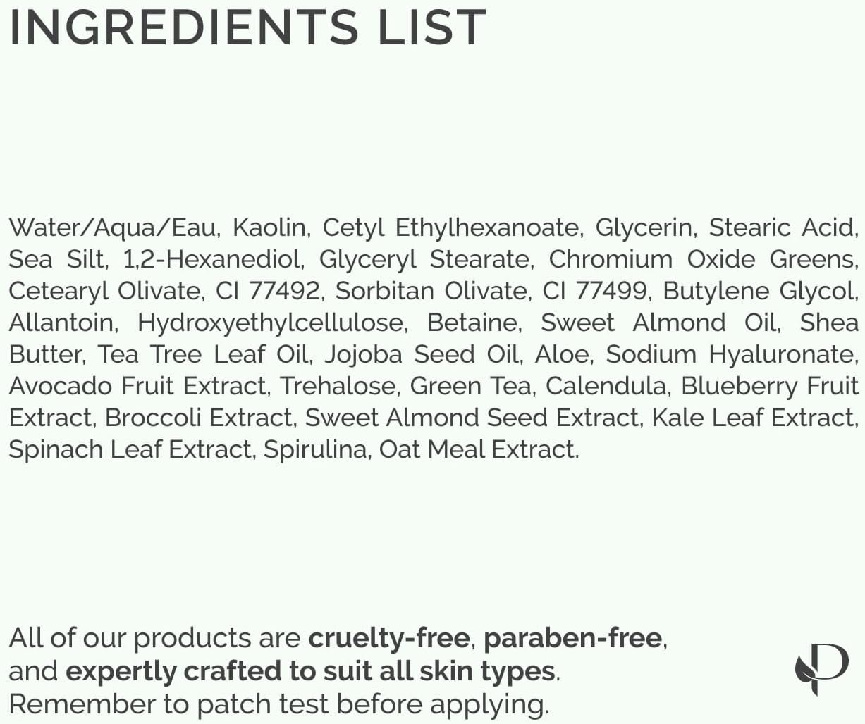 Plantifique Korean Skincare Face Mask – Organic Clay Mask with Avocado & Green Tea, Vegan & Dermatologically Tested Mud Mask for Face & Body – 100g/3.4 Oz - Image 8