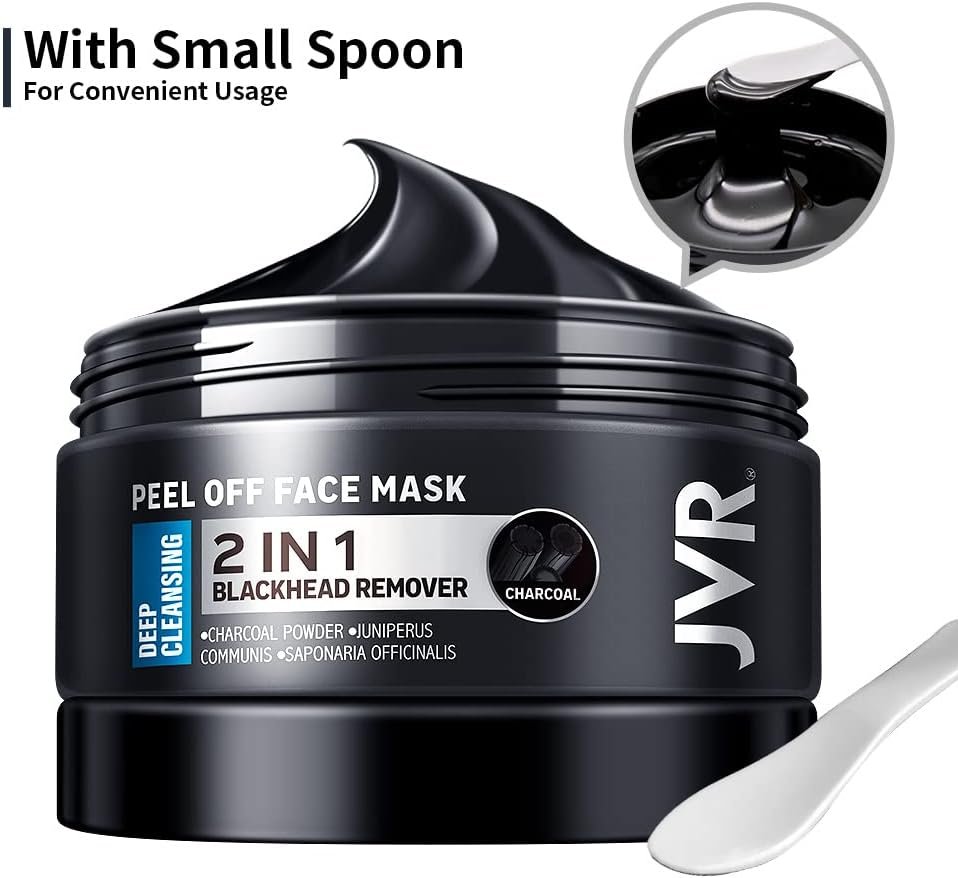JVR Blackhead Remover Mask for Men, Bamboo Charcoal Peel Off Black Masks, Purifying Pores, Deep Cleansing for All Skin Types 120g - Image 6