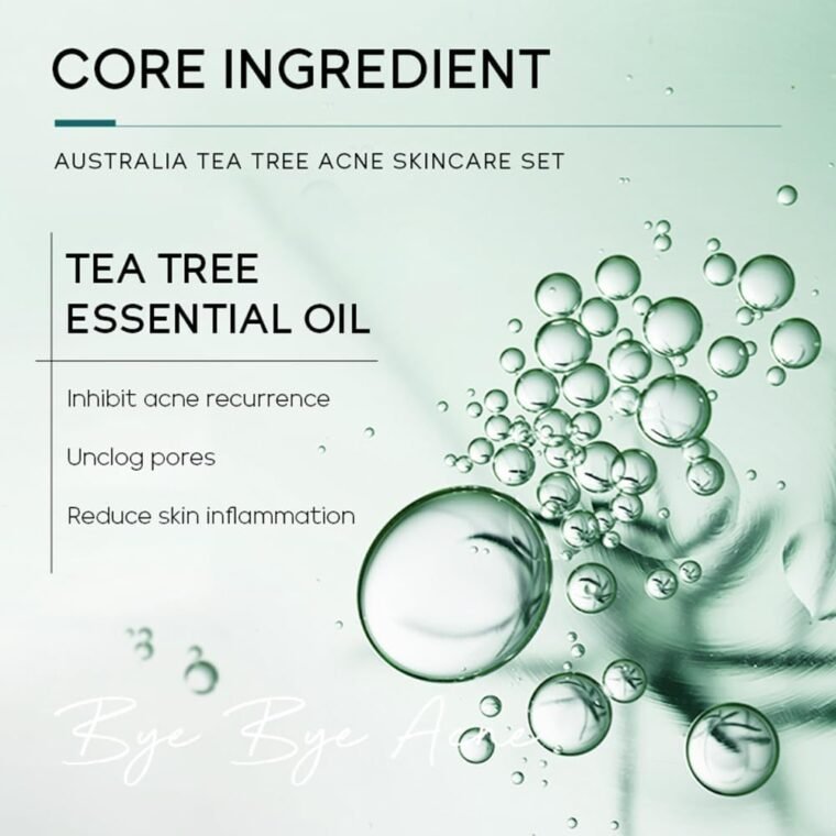 LAIKOU Tea Tree Acne Skincare Set, Facial Skin Care Sets & Kit with Cleanser, Toner, Serum, Cream, Gel, Acne Treatment Remove Shrink Pores Control Oil Gift for Teenage Girls Women All Skin - Image 5
