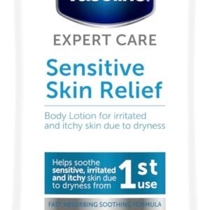 Vaseline Expert Care Sensitive Skin Relief Dermatologically Tested Moisturiser Body Lotion For Irritated and Itchy Skin Due to Dryness 400 ml