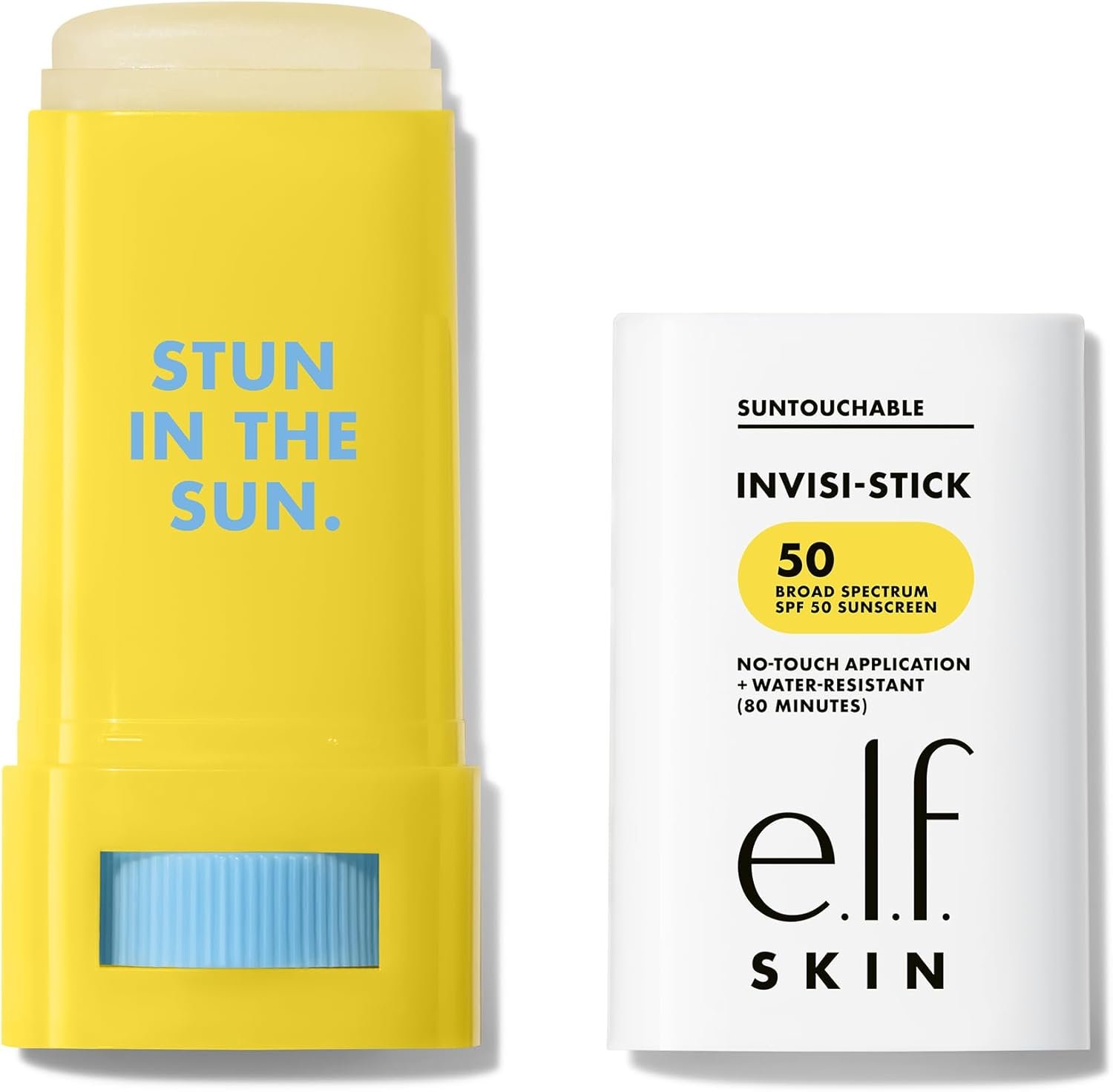 e.l.f. Suntouchable Invisi-Stick SPF 50, Sunscreen Stick for Face, Water Resistant, No White Cast, Non-Greasy Feel, Infused with Bisabolol & Sunflower Seed Oil, Vegan & Cruelty-Free
