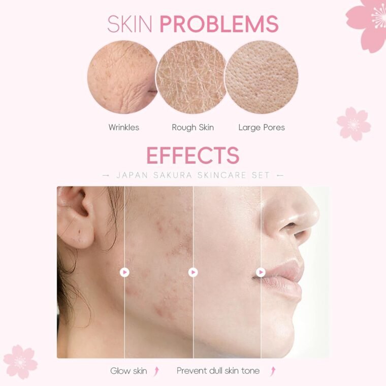 LAIKOU Sakura Skincare Set for Teen Girls, Complete 34PCS Face Care Kit, Christmas Pamper Gift Set for Women & Teenage Girls, Hydrating & Nourishing Travel-Friendly Daily Facial Skincare Routine - Image 3