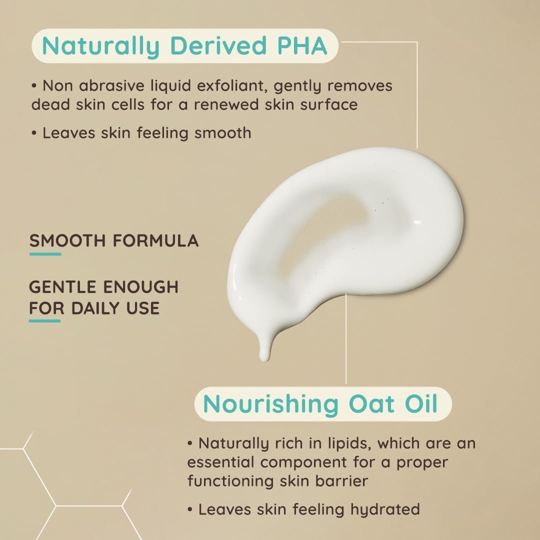 Aveeno Face Calm+Restore Gentle PHA Exfoliating Cleanser (1x 150ml), With Oat Oil and Naturally Derived PHA, Face Cleanser for Sensitive Skin, Exfoliator Gentle Enough for Daily Use - Image 8