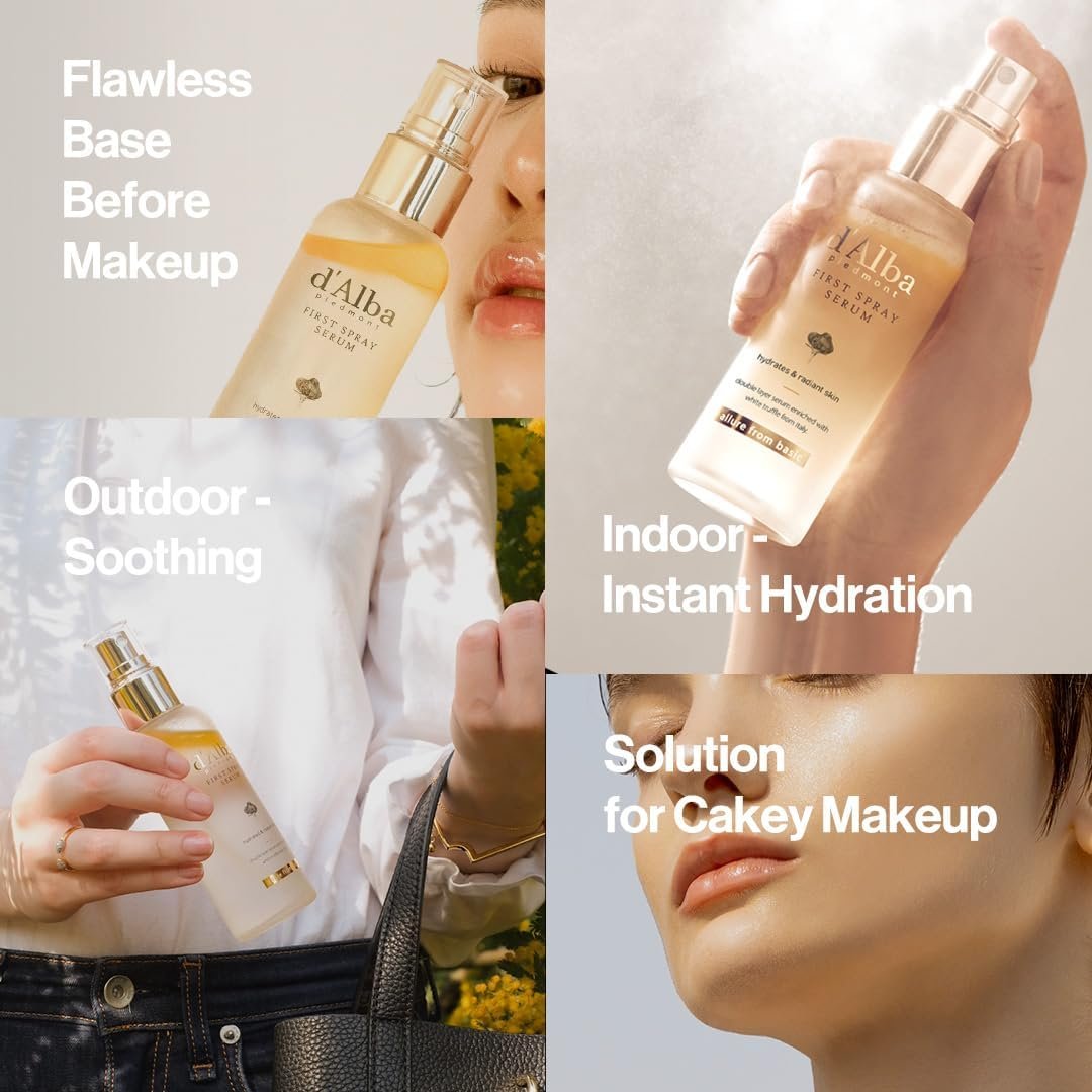 d'alba Italian White Truffle First Spray Serum, Vegan Skincare, Hydrating Facial Mist for Dry and Sensitive Skin, Glow Mist, Surfactant Free, Multifunctional Spray - Image 4