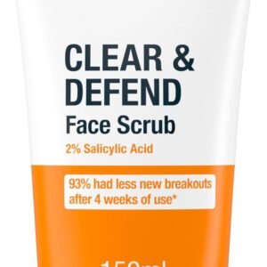 Neutrogena Clear & Defend Facial Scrub (1x 150ml), Oil-Free Face Scrub Suitable for Oily and Spot-Prone Skin, Facial Exfoliator with 2% Salicylic Acid Clinically Proven to Defend Against Breakouts