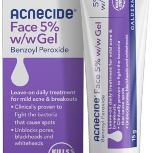 Acnecide Face Gel 5% Benzoyl Peroxide Acne Treatment for Spot Prone Skin 15g