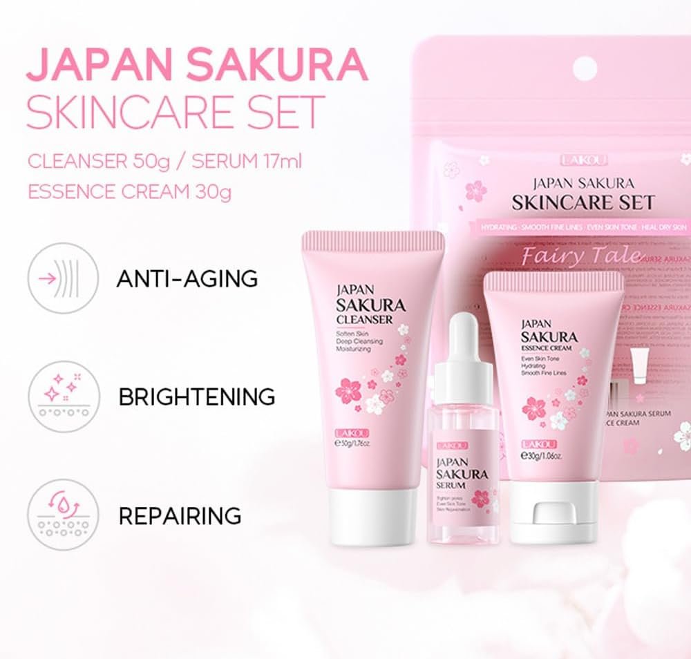 Skincare Gift Set for Teenage Girls - Skin Care Set Includes Cleanser,Serum,Essence Serum - Skin Daily Facial Care Beauty Products For Women (SetA-3Pcs) - Image 4