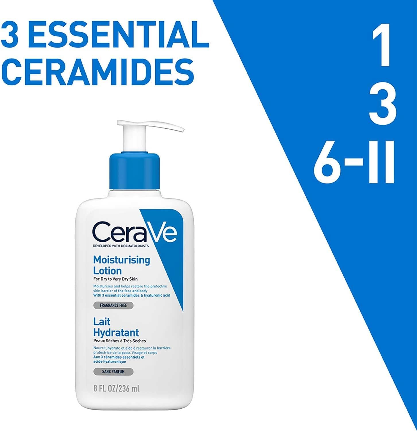 CeraVe Moisturising Lotion, Face & Body, With 3 Essential Ceramides & Hyaluronic Acid, For Dry to Very Dry skin - Image 8