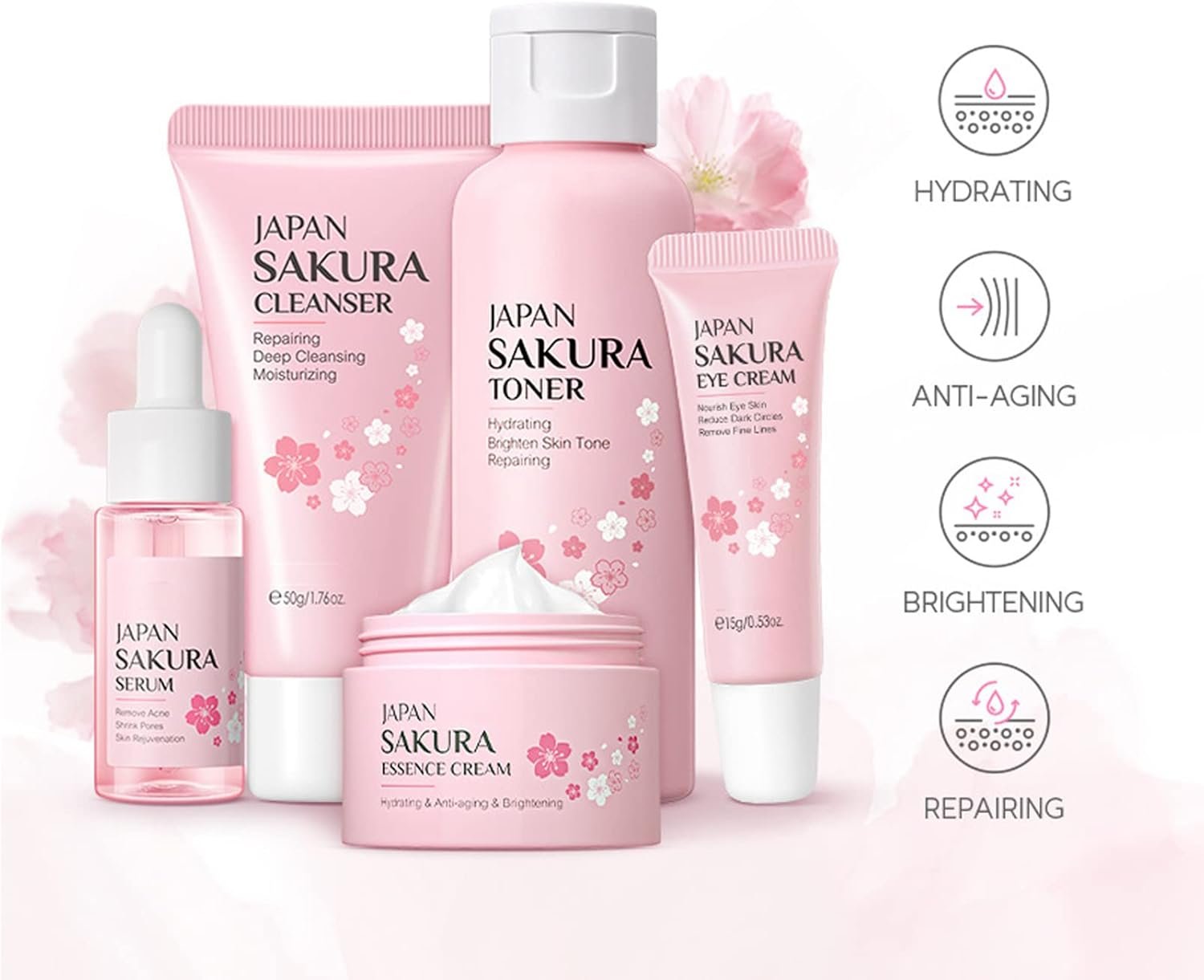 Skincare Set Skin Care for Teenage Girls Gift Set-Cleanser,Toner,Serum,Eye,Essence Serum- Facial Care Sets&Kits for Pores,Blackheads,Exfoliate,Skin Essentials Travel Kit All Skin Types (5PCS) - Image 6