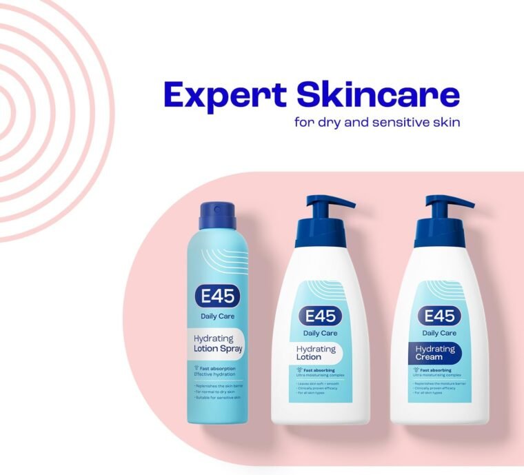 E45 Hydrating Lotion Spray 200ml Normal to Dry Skin - Fast Absorbing Moisturiser for Soft Skin and Lasting Hydration - Daily Lotion for Dry Sensitive Skin – Suitable for Eczema Prone Skin - Image 6