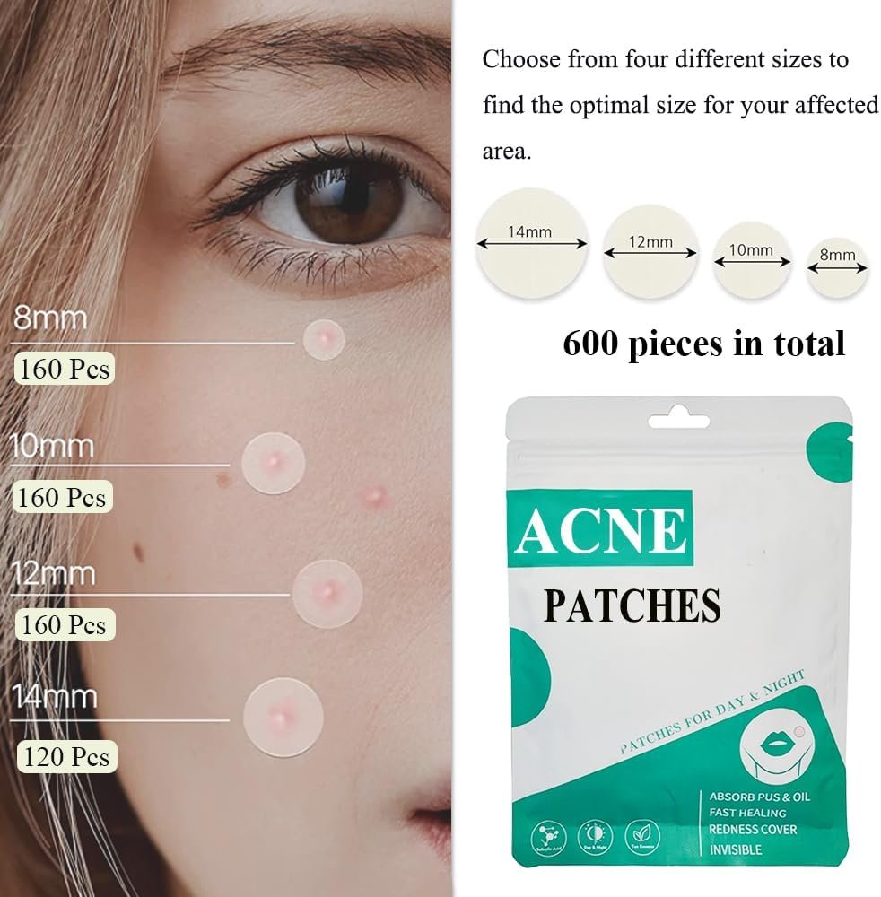 Zemolo 300pcs Pimple Patches Hydrocolloid Acne Stickers with Tea Tree Oil Spot Cover Patches Day & Night Whiteheads Acne Absorbing Blemish Patches Invisible Spot Treatment Stickers - Image 2