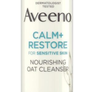 Aveeno Face Calm+Restore Nourishing Oat Cleanser (1x 200ml), Non-Foaming Face Care, Gentle Cleanser with Prebiotic Oat and Calming Feverfew, Helps Preserve Skin's Barrier