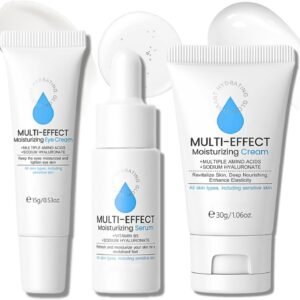Multi-Effect Moisturizing Skincare Set, Hyaluronic Acid Hydrating Skin Care Sets & Kits, Pamper Sets for Women Gifts, Travel Facial Kit with Serum,Eye Cream,Moisturizer, All Skin Types