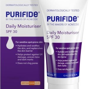 Purifide by Acnecide SPF 30 Daily Face Moisturiser for Acne Prone Skin & Blemish Control 50ml