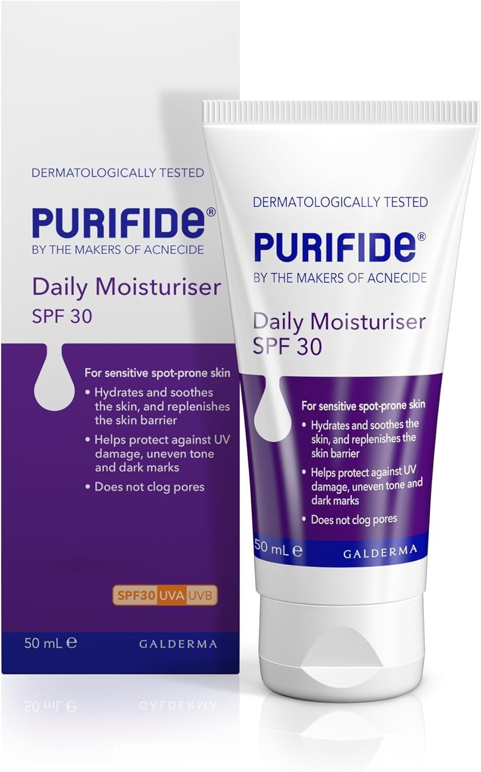 Purifide by Acnecide SPF 30 Daily Face Moisturiser for Acne Prone Skin & Blemish Control 50ml