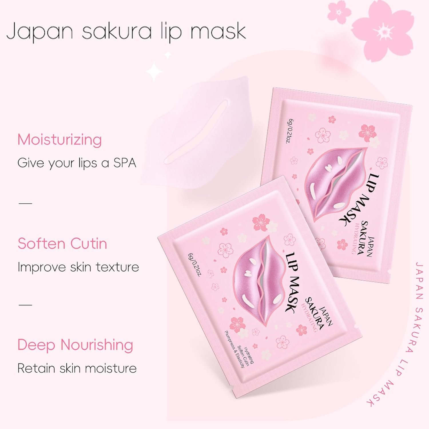 Skin Care Set For Teenagers Girls with Cute Mini Luggage,Sakura Skin Care Sets & Kits,Pamper Sets For Girls Gifts,Skincare Set,Serum,Cleanser,Sleep,Mud Mask,Lip Mask,Hair Pins (One Size, Sakura) - Image 5