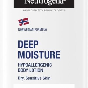 Neutrogena Norwegian Formula Deep Moisture Hypoallergenic Body Lotion (1x 400ml), Fragrance-Free Hypoallergenic Body Moisturiser for Sensitive and Dry Skin, Provides 48-Hour Moisturisation