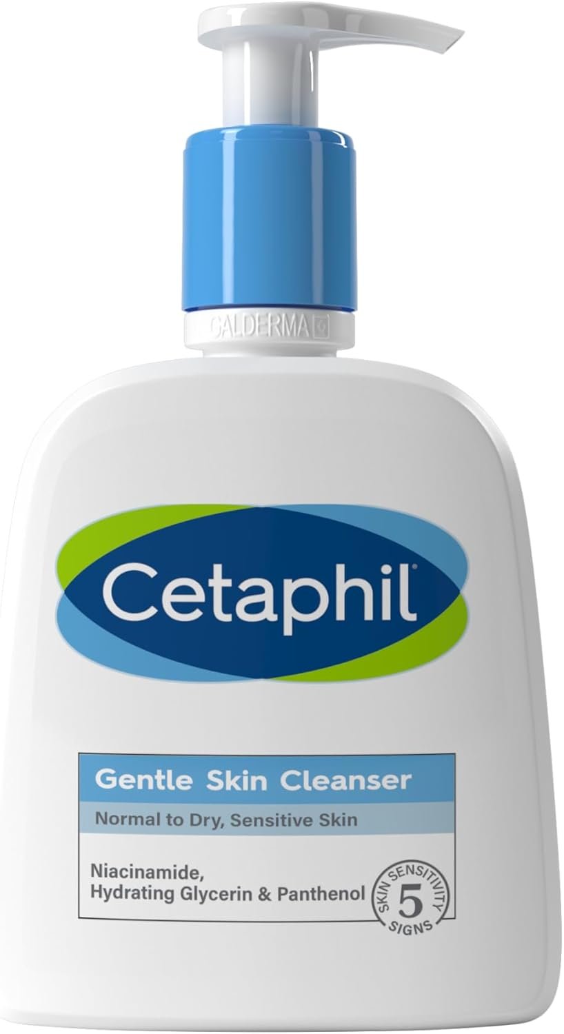 Cetaphil Gentle Skin Cleanser, 236ml, Face & Body Wash, For Normal To Dry Sensitive Skin, With Niacinamide & Glycerin, Soap Free