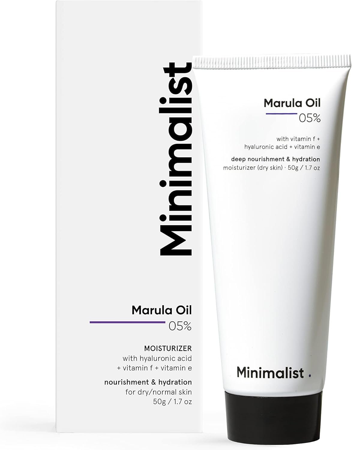 Minimalist Marula Oil 5% Face Moisturizer For Dry Skin With Hyaluronic Acid For Deep Nourishment & Hydration, For Men & Women, 50 g (Pack of 1)