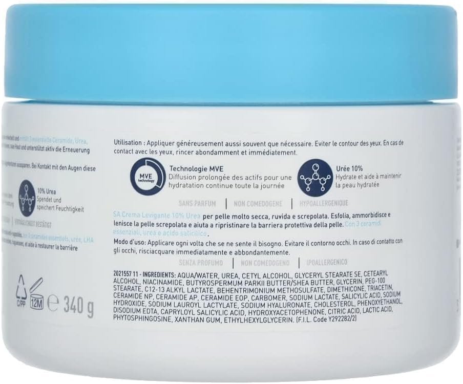 CeraVe SA Smoothing Cream, Body, With 3 essential ceramides, urea & salicylic acid, For dry, rough, bumpy sky, 340 g/12 oz - Image 5