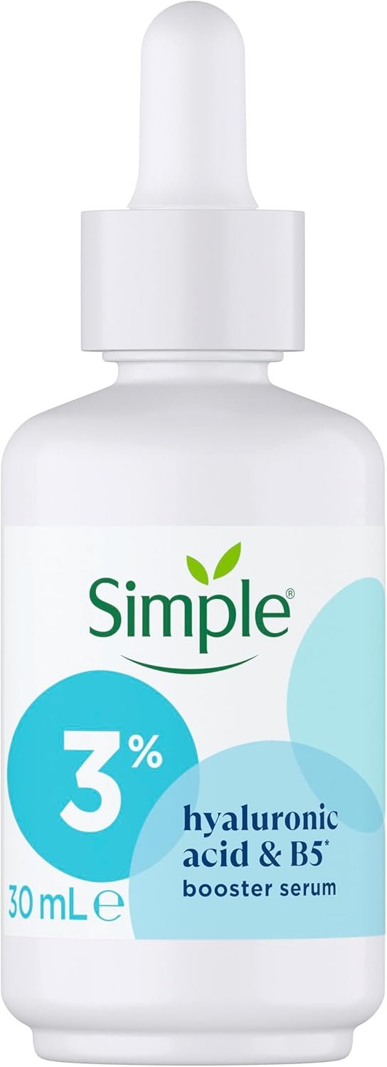 Simple 3% Hyaluronic Acid + B5* Booster Serum Serum Skin Care Suitable for All Skin Types for Hydrated, Softer Skin 30 ml