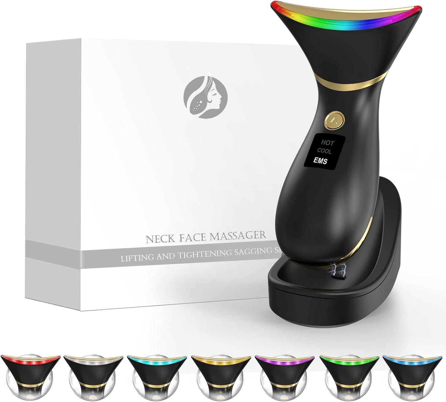 Face Massager, Demine Face Lifting Device, Wrinkle Remover with Heating and Cold Compresses, for Skin Care, Improves, Firms, Tightens