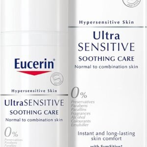 Eucerin UltraSensitive Soothing Care Day Cream (Normal to Combination Skin) 50ml, Face Cream for Sensitive and Hypersensitive Skin, Irritation Relief Face Moisturiser, Fragrance-Free