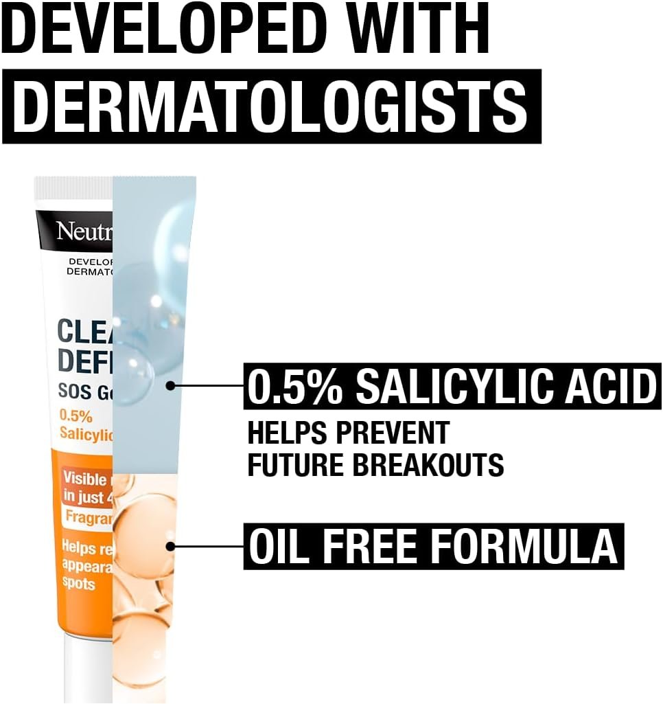 Neutrogena Clear and Defend SOS Gel (15ml), Oil-Free Face Gel for Spot-Prone Skin, with Purifying 0.5% Salicylic Acid to Help Reduce the Appearance of Spots - Image 5