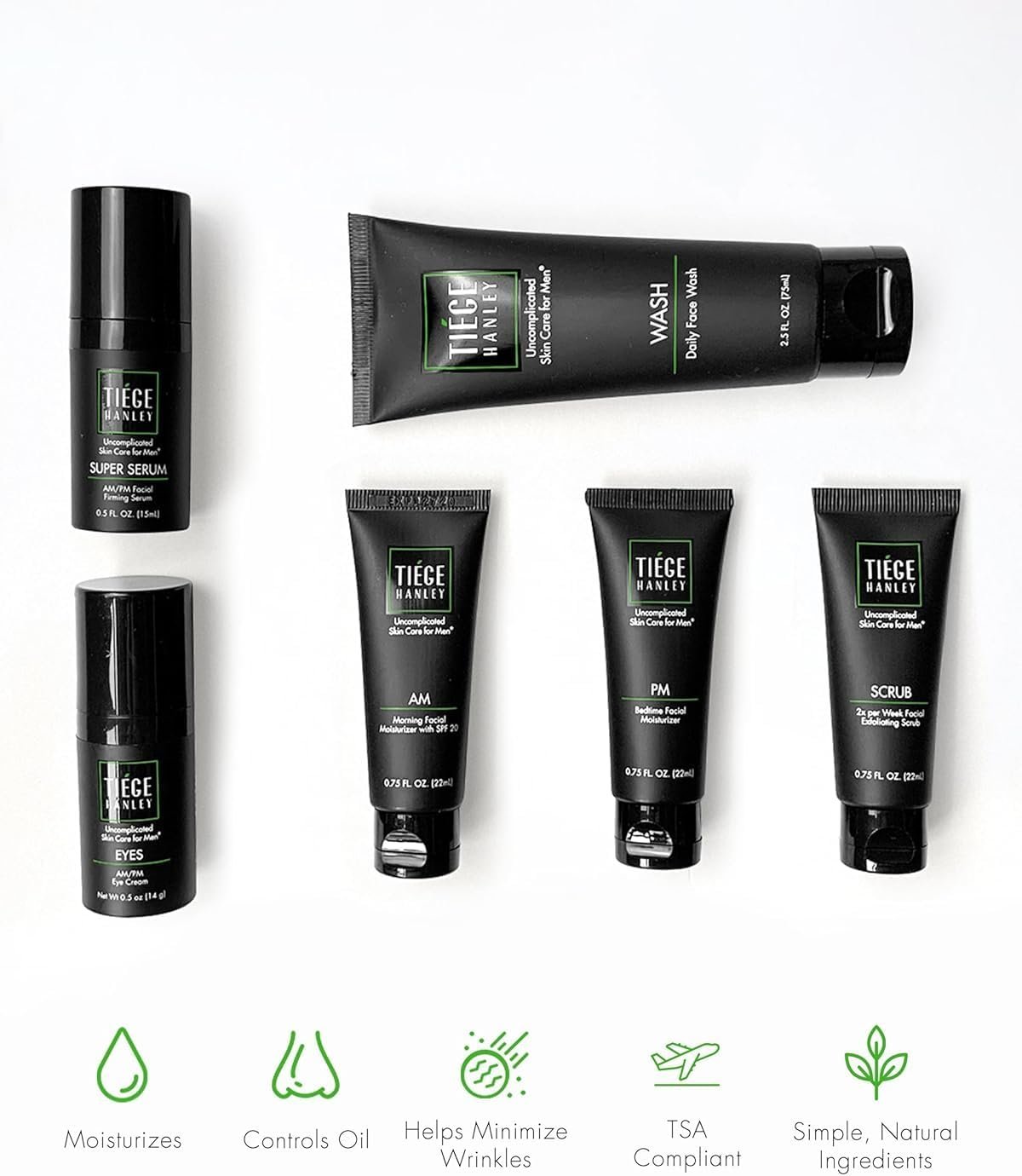 Tiege Hanley Men’s Skin Care System - Level 3 | Mens Anti Aging Routine Product Set: Face Wash, Serum, Day & Night Moisturizer, Exfoliating Scrub & Eye Cream | Tighten & Hydrate Your Best Looking Skin - Image 4