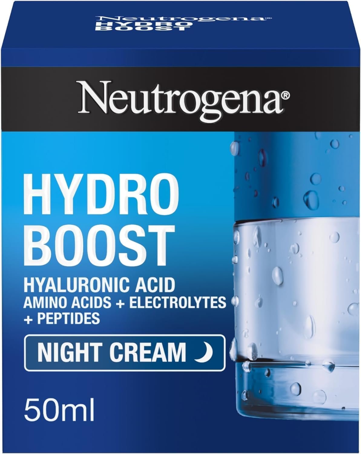 Neutrogena Hydro Boost Night Face Cream (1x 50ml), Night Cream With Hyaluronic Acid for Advanced Hydration for 72 Hours, Suitable for Dry Skin