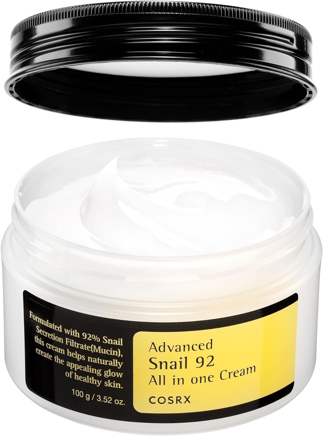 COSRX Advanced Snail 92 All in One Cream Korean Snail Mucin Face Cream & Gel Moisturiser for Dry Sensitive and Anti Aging Skin, Daily Soothing and Moisturising Cream, Korean Skincare 100g