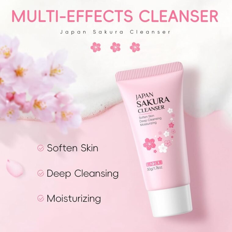 Skincare Set For Teenage Girls Gifts,Sakura Face Care Gift Set,Beauty Skin Care Sets&Kits for Women,Pamper Set Teen Girl Gifts, Toner, Cleanser, Cream,Facial Cleansing Brush, Face Guasha Tool - Image 3