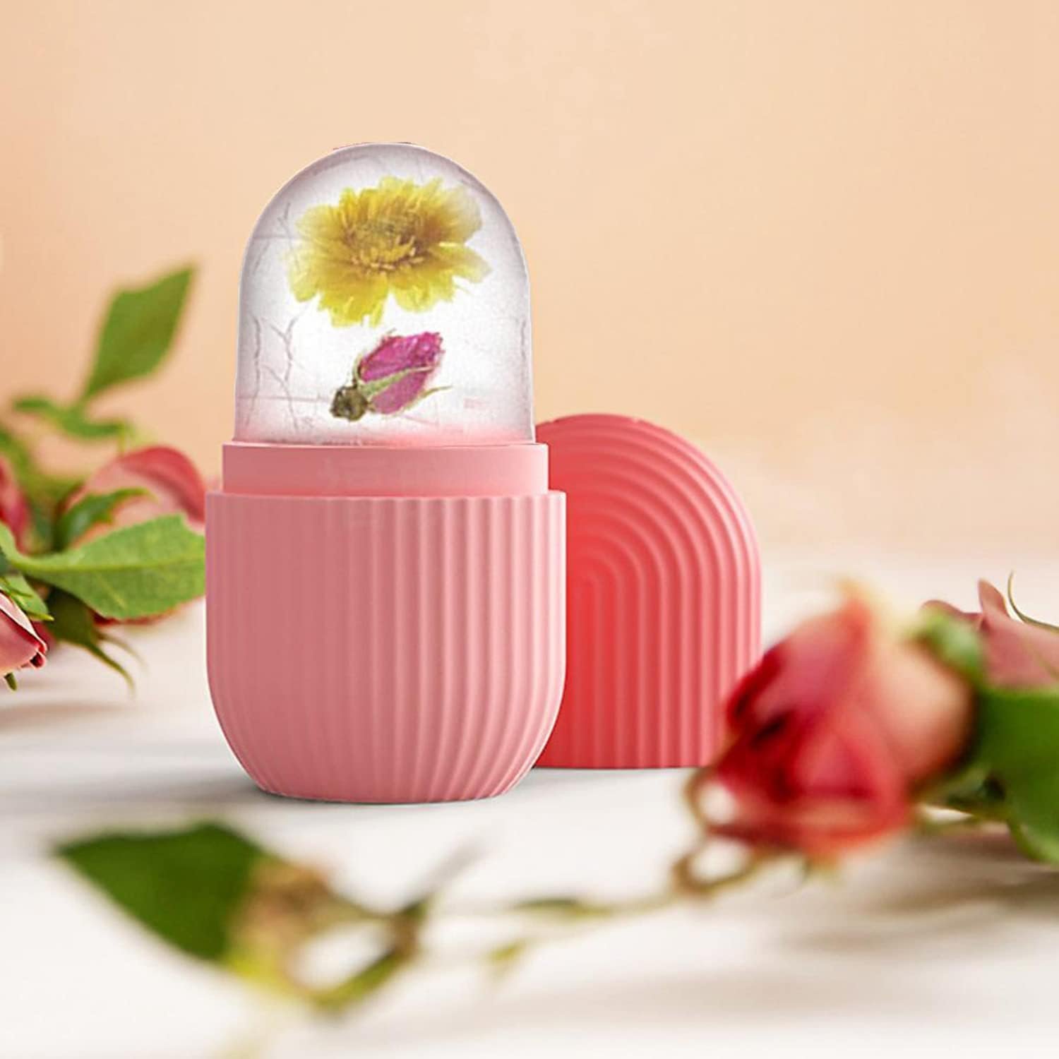 Ice Roller for Face and Eyes, Gua Sha Massage Face Roller Ice Mould, Reusable Facial Beauty Ice Roller Skin Care Tools for Brighten Skin, Eye Puffiness Treatment (Pink) - Image 7