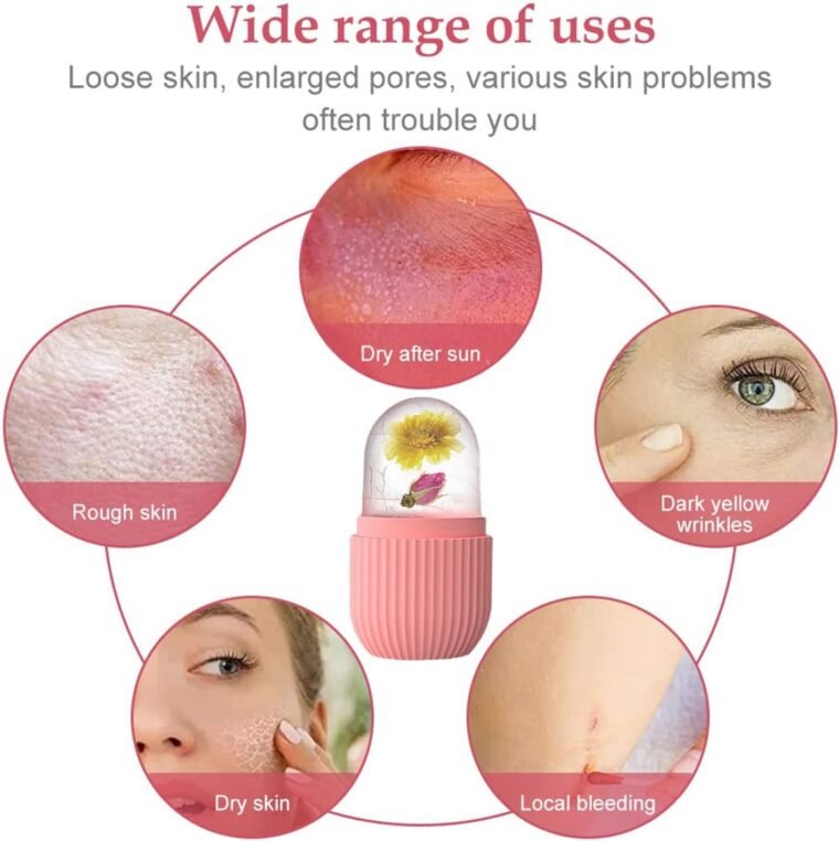 Ice Roller for Face and Eyes, Gua Sha Massage Face Roller Ice Mould, Reusable Facial Beauty Ice Roller Skin Care Tools for Brighten Skin, Eye Puffiness Treatment (Pink) - Image 5