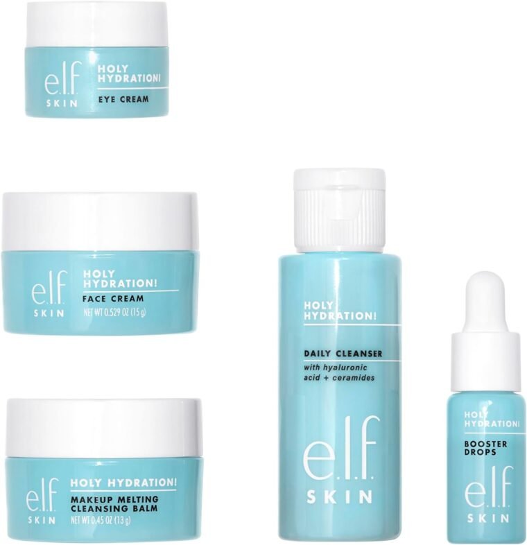 e.l.f. SKIN Hydrated Ever After Skincare Mini Kit, Cleanser, Makeup Remover, Moisturiser & Eye Cream For Hydrating Skin, Airplane-Friendly Sizes - Image 3