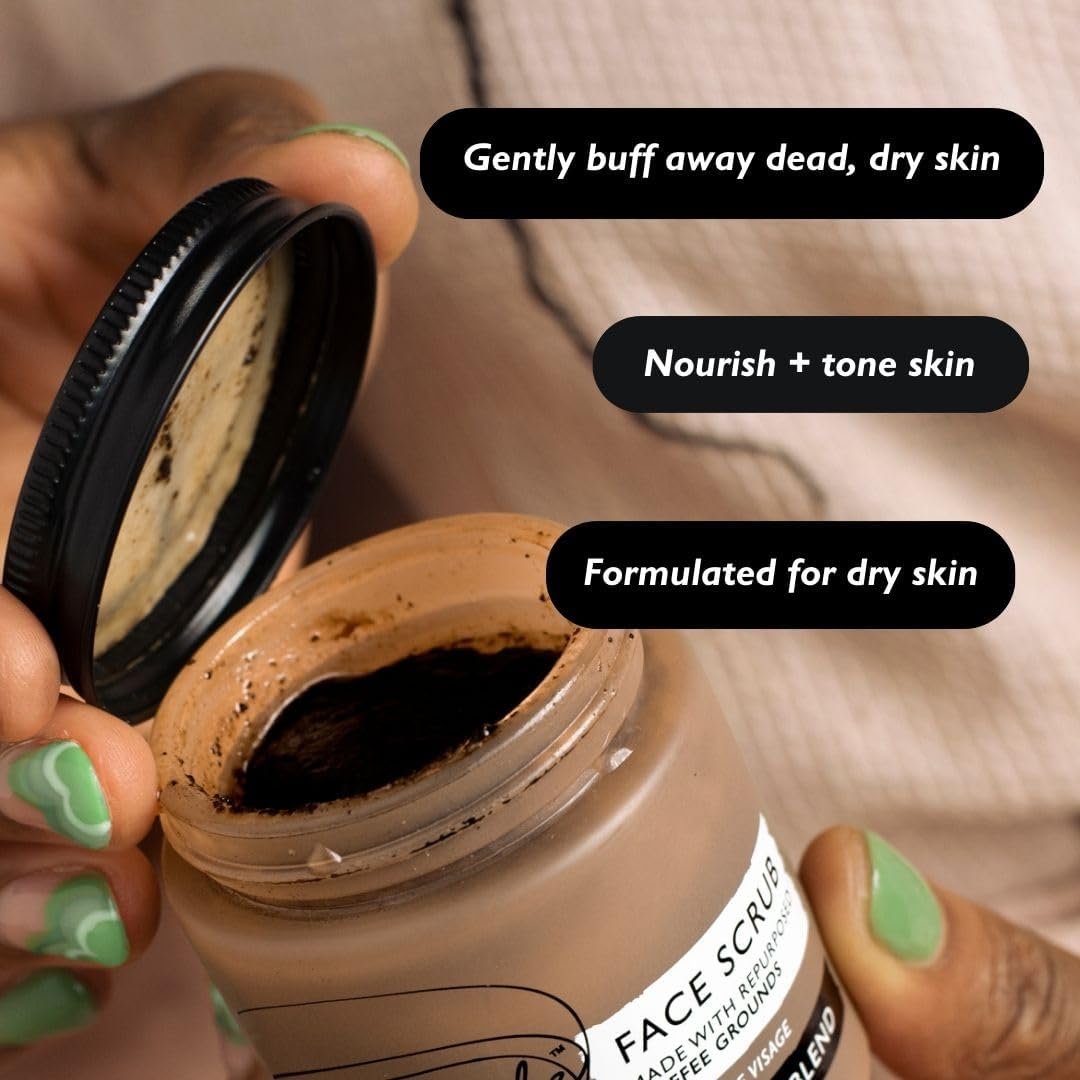 UpCircle Coffee Face Scrub - Citrus Blend For Normal + Dry Skin 100ml - Shea Butter, Coconut + Rosehip Oil - Natural, Vegan Face Exfoliator For Soft, Smooth Skin - Image 3