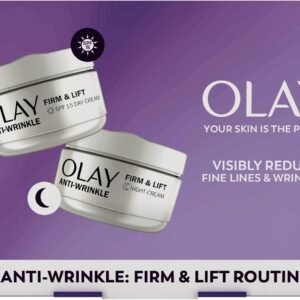 Olay Anti-Wrinkle Firm & Lift Giftset: SPF15 Day Face Cream 50ml + Night Cream Moisturiser 50ml, Anti-Ageing Skin Care