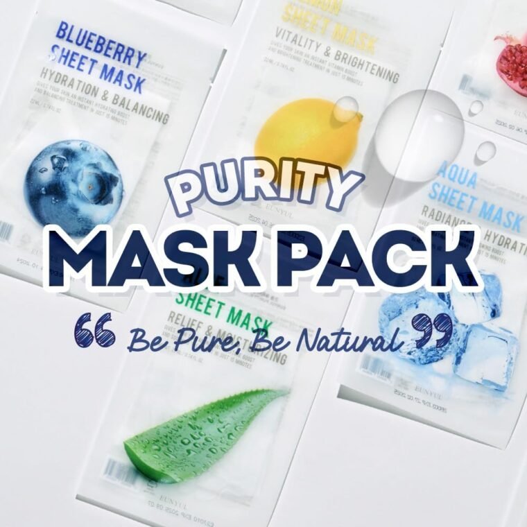 EUNYUL [PACK OF 8] Purity Sheet Mask Pack 8 Types Korean Skincare Facial Mask Pack - Image 2