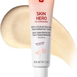 Erborian Skin Hero with White Ginseng - 7 Day Nude Skin Perfecting Untinted Face Care with Hyaluronic Acid - Korean Cosmetic Face Care